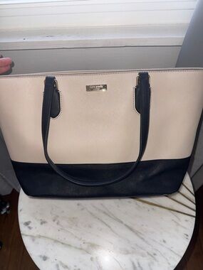 kate spade Cream and Black Two-Tone Tote